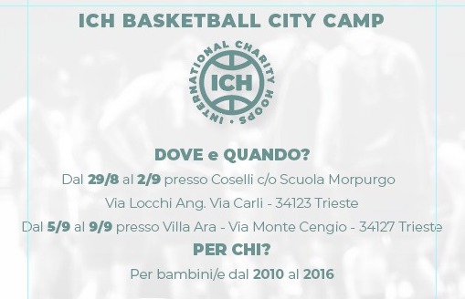 Dal 29 agosto al 9 settembre il primo ICH Basketball City Camp!